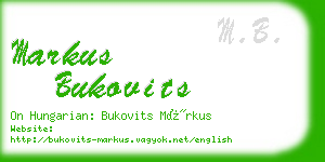 markus bukovits business card